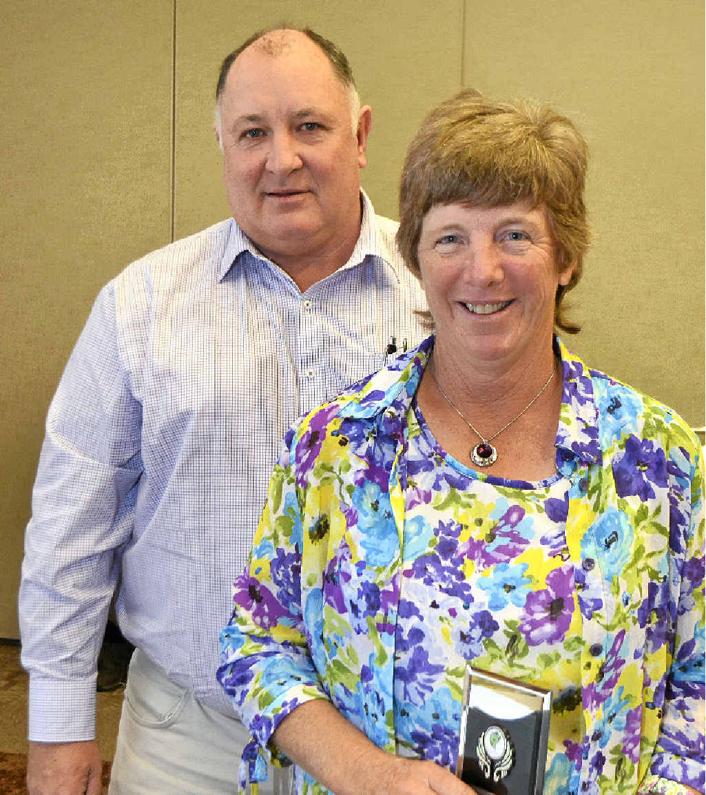 Mayor Steve Jones with Small Rural Garden winner Lorelle Niebling from Blenheim. Mayor Steve Jones with Small Rural Garden winner Lorelle Niebling from Blenheim.